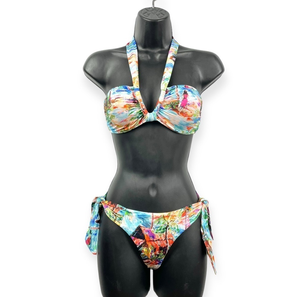 Seafolly Tropical Halter Bandeau Bikini Set Size US 4